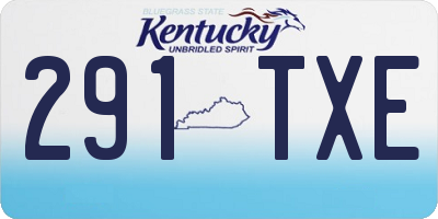 KY license plate 291TXE