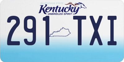 KY license plate 291TXI
