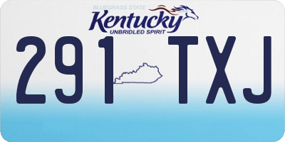 KY license plate 291TXJ