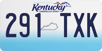 KY license plate 291TXK