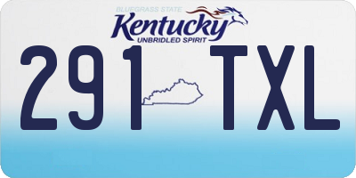 KY license plate 291TXL