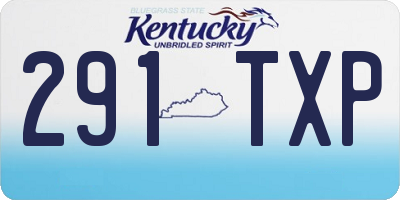 KY license plate 291TXP