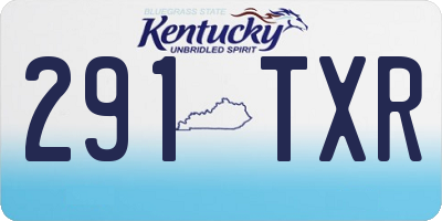 KY license plate 291TXR