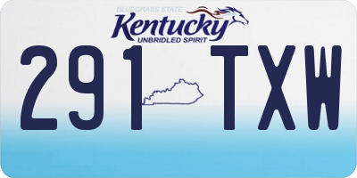 KY license plate 291TXW