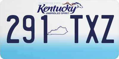 KY license plate 291TXZ