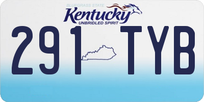 KY license plate 291TYB