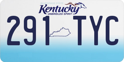 KY license plate 291TYC