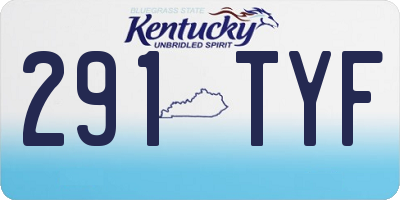 KY license plate 291TYF