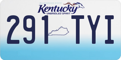 KY license plate 291TYI