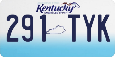 KY license plate 291TYK