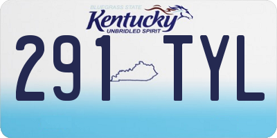 KY license plate 291TYL