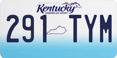 KY license plate 291TYM