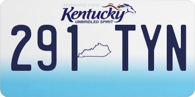 KY license plate 291TYN