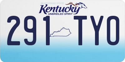 KY license plate 291TYO