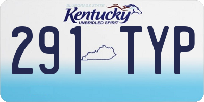 KY license plate 291TYP