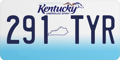 KY license plate 291TYR