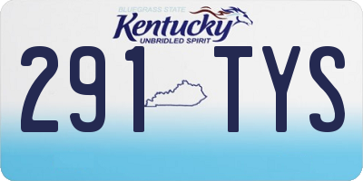 KY license plate 291TYS