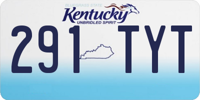 KY license plate 291TYT