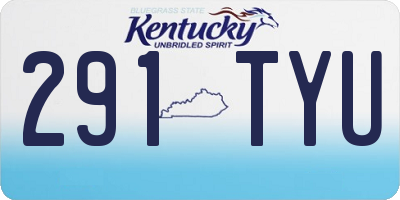 KY license plate 291TYU