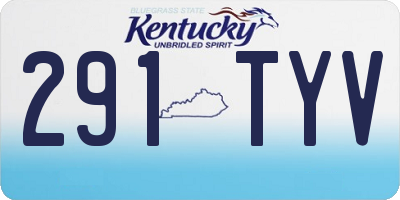 KY license plate 291TYV