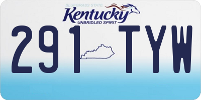 KY license plate 291TYW