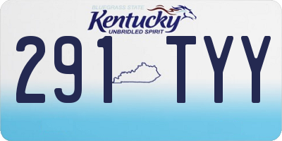 KY license plate 291TYY