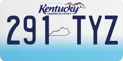 KY license plate 291TYZ