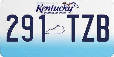 KY license plate 291TZB