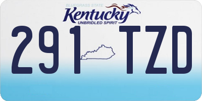 KY license plate 291TZD