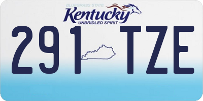 KY license plate 291TZE