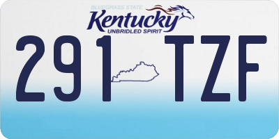 KY license plate 291TZF