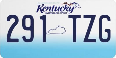 KY license plate 291TZG