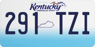 KY license plate 291TZI