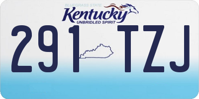 KY license plate 291TZJ