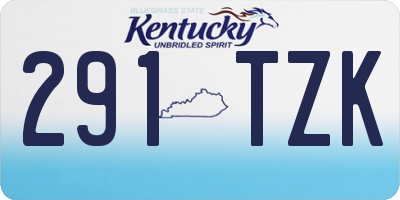 KY license plate 291TZK