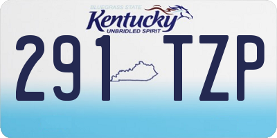 KY license plate 291TZP