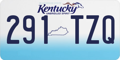 KY license plate 291TZQ
