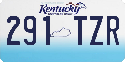 KY license plate 291TZR