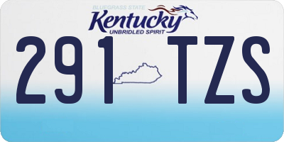 KY license plate 291TZS