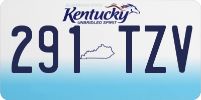 KY license plate 291TZV