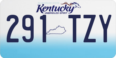 KY license plate 291TZY
