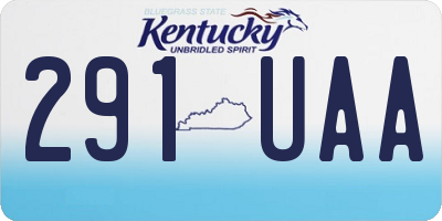 KY license plate 291UAA