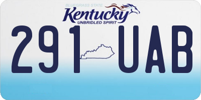 KY license plate 291UAB