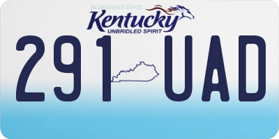 KY license plate 291UAD