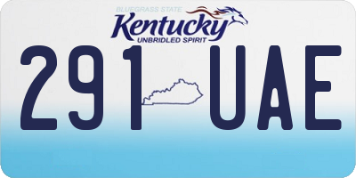 KY license plate 291UAE