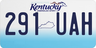 KY license plate 291UAH