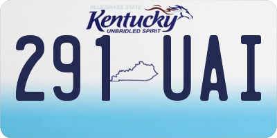 KY license plate 291UAI
