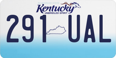 KY license plate 291UAL