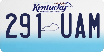 KY license plate 291UAM