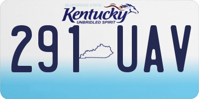 KY license plate 291UAV